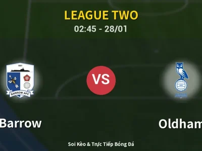 Soi Kèo Barrow vs Oldham – 02:45 28/01 | Nhận Định, Dự Đoán Tỷ Số