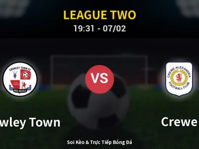 🔴 Trực Tiếp: Crawley Town 0-0 Crewe – Link Xem League Two (Full HD)