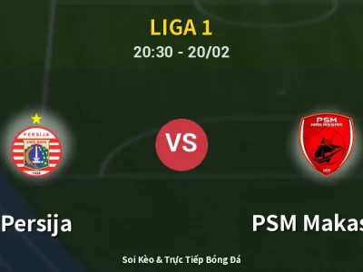 🔴 Trực Tiếp: Persija 2-1 PSM Makassar – Link Xem Liga 1 (Full HD)