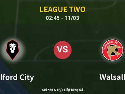 Kết Quả: Salford City 1-0 Walsall – Highlight & Bàn Thắng | League Two
