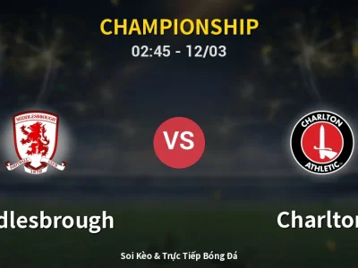 Kết Quả: Middlesbrough 0-1 Charlton – Highlight & Bàn Thắng | Championship