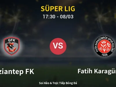 Kết Quả: Gaziantep FK 1-1 Fatih Karagümrük – Highlight & Bàn Thắng | Süper Lig