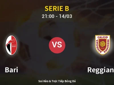 🔴 Trực Tiếp: Bari 4-0 Reggiana – Link Xem Serie B (Full HD)