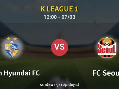Soi Kèo Ulsan Hyundai FC vs FC Seoul – 12:00 07/03 | Nhận Định, Dự Đoán Tỷ Số