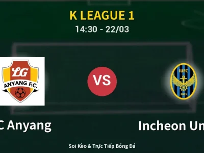 Kết Quả: FC Anyang 0-1 Incheon United – Highlight & Bàn Thắng | K League 1
