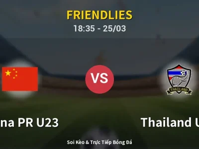 🔴 Trực Tiếp: China PR U23 0-1 Thailand U23 – Link Xem Friendlies (Full HD)