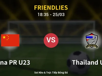 🔴 Trực Tiếp: China PR U23 1-2 Thailand U23 – Link Xem Friendlies (Full HD)