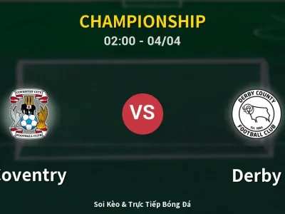 Kết Quả: Coventry 3-2 Derby – Highlight & Bàn Thắng | Championship