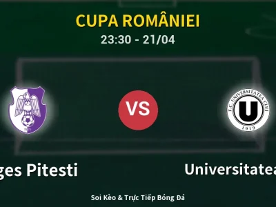 Soi Kèo Arges Pitesti vs Universitatea Cluj – 23:30 21/04 | Nhận Định, Dự Đoán Tỷ Số