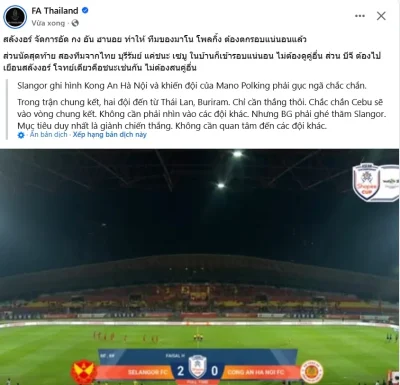 FA Thailand 'xóa vội' bài đăng mừng thầm khi CAHN thua, dân mạng soi ra sự thiếu tinh tế 1