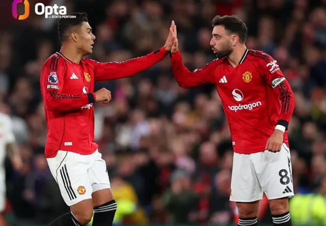 Bruno Fernandes tiếp tục kiến tạo cho Casemiro ghi bàn. Bruno Fernandes tiep tuc kien tao cho Casemiro ghi ban.